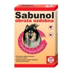 SABUNOL Obroża ozdobna różowa przeciw pchłom i kleszczom dla psa 50 cm